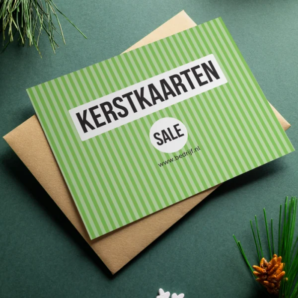 Kerstkaart op envelop
